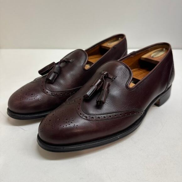 EXCELLENT Grenson Burgundy Tassel Loafer Bench Made in England 9.5 UK / 10.5 US - Picture 1 of 11